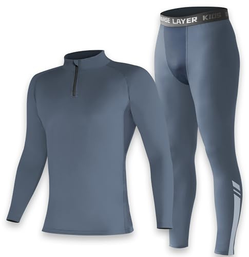 Penerl Skins for Boys Long Sleeve Top & Tights Football Compression Set | Kids Thermal Base Layer Set, Football Skins Boys