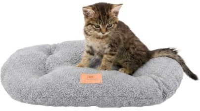 Ferplast Cuccia Cane Cuscino per Cani di piccole dimensioni, Cuccia Gatto, Tessuto Lavabile in Bouclé Sintetico, Imbottitura Soffice, 43 x 30 x h 3 cm. Grigio
