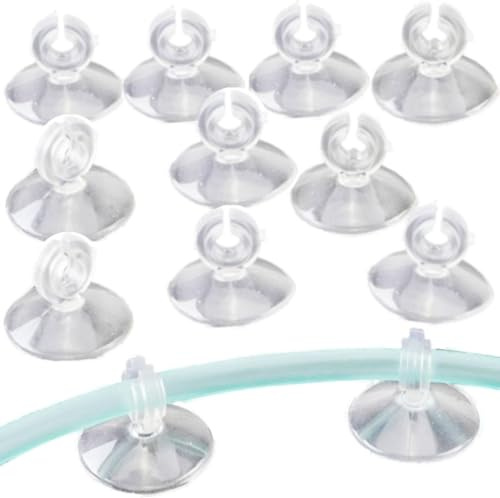 Zcccc Aquarium-Saugnapf-Clips-Set, 10 Stück, transparenter Kunststoff für Glasfischzubehör