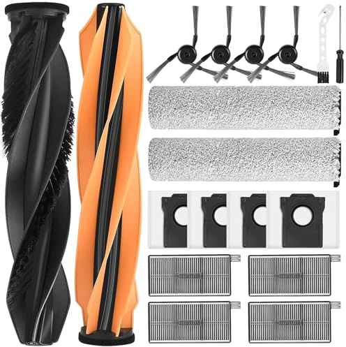 Set Accessori per Robot Aspirapolvere Dreame Aqua10 Ultra Roller Complete, Ricambio con 4 sacchetti per la polvere, 4 spazzole laterali, 4 filtri, 2 rulli di pulizia, 2 spazzola principale, 1 spazzola