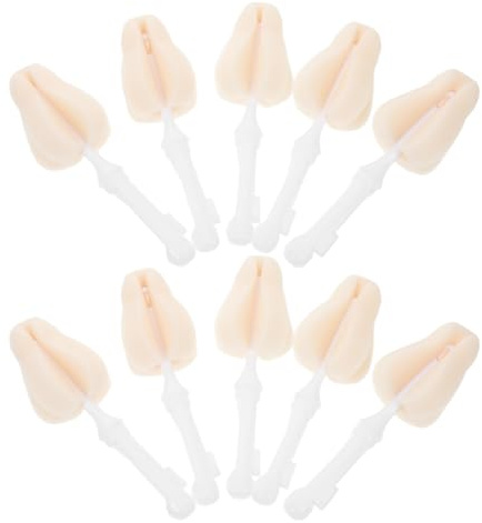 NOLITOY Brosses à Biberon Outils de Nettoyage Lot de 10 en Éponge Blanche Faciles à Transporter pour Biberons en Plastique Usage Quotidien à Domicile en Voyage