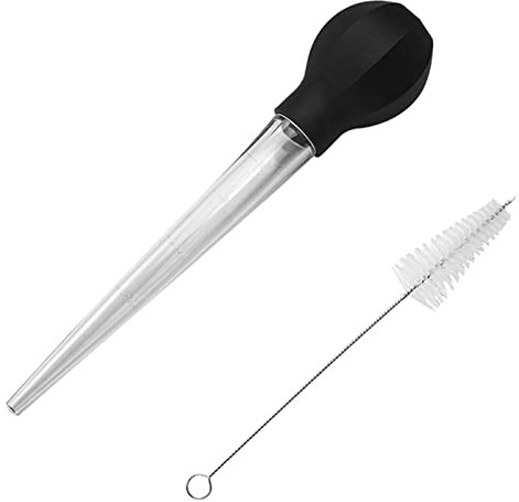 Turkey Baster, Large Pipette with Cleaning Brush, Silicone Liquid Droppers Baster for Cooking BBQ Baking, Turkey Oil Dropper Essential Kitchen Gadgets Basting Tool