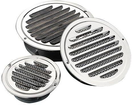 Wall Round Air Vents Cover Stainless Steel 3.0 6.1 7.7 9.6 inch, Heavy Duty Thickened Louvered Grille Covers Vent with Screen Mesh, Flat Ducting Air Vent Hood for Garages, Sheds, Offices(11.6inch)