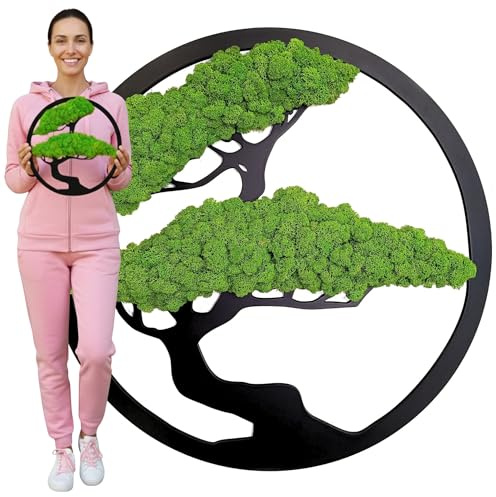 Scandinavian Moss Moosbilder in Form Eines Baumes - Schön Aussehender Wand Baum - Bringen Sie Leben Ihre Wohnung - Wandbild aus Natürlichen Rohstoffen und Deko Moos 30cm