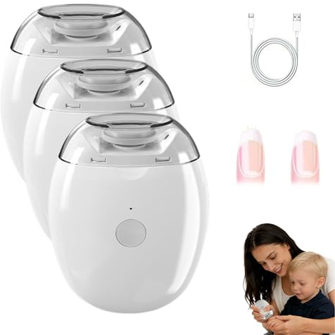 2026 Levigatrice per unghie automatica universale, Limatrice per unghie elettrica con luce LED e 3 velocità, Tagliaunghie e lucidatrice ricaricabile, per adulti e bambini (3)