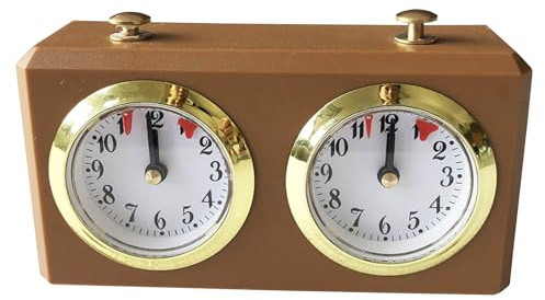 Nukinp Schackklocka, professionell mekanisk schacktimer med timing startknapp, 6 x 4 x 2 analog bärbar klocktimer för Board International