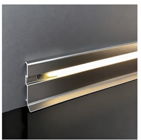 Plinthe profilée en aluminium pour éclairage LED indirect, garniture murale pour cuisine, salon, décoration d'intérieur