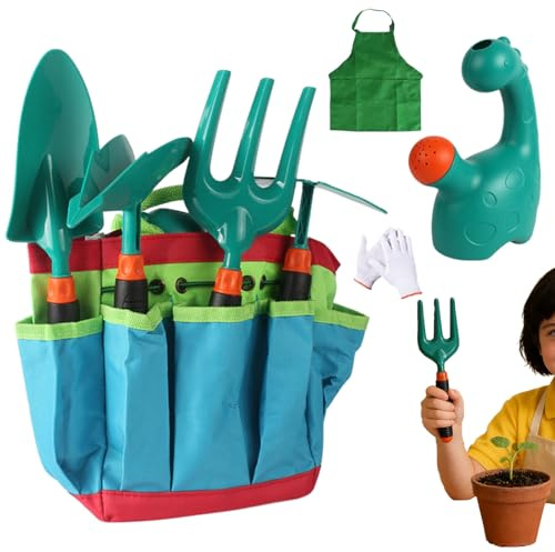Herramientas De Jardín Para Niños - Juguete Ligero Y Ergonómico, Rastrillo De Paleta Con Pala De Mano De Metal Colorido, Equipo De Seguridad Adecuado Para Niños | Para Babini Jardineros Mas