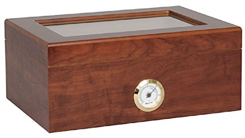 Humidor für 50 Zigarren Glasdeckel - inklusive Humidoro Zigarrenabschneider
