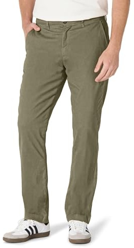 Amazon Essentials Men's Athletic-Fit Washed Comfort Stretch Chino Trousers