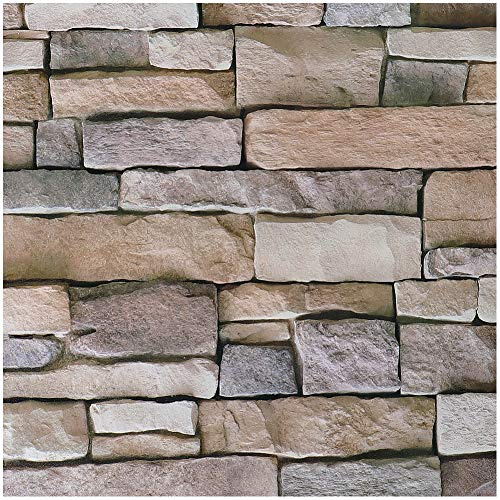 Livelynine 3D Brick Wallpaper Peel and Stick Backsplash for Kitchen Stone Contact Paper Waterproof Removable Wallpaper for Renters Home Wall Paper Roll Brick Wall Panels Adhesive Vinyl Roll 17.7x78.8