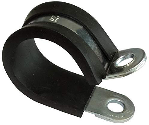 AERZETIX: Set di 5 Fascette in Acciaio Rivestite con Gomma per Tubi Cavo Filo Fissaggio a Vite (Ø23mm)