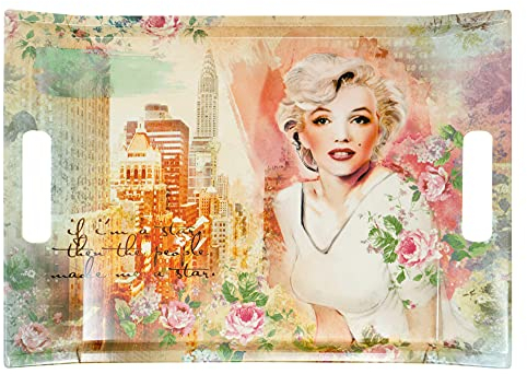 Lashuma Marilyn Plateau à petit-déjeuner rectangulaire en mélamine 38 x 27 cm