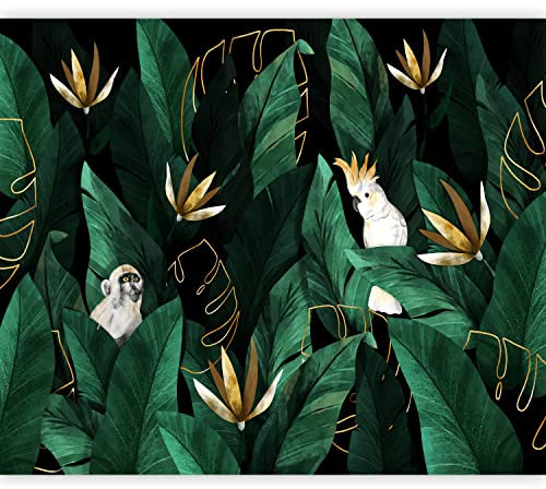 murando Fotomurales autoadhesivos tropical Hojas 392x280 cm Papel Pintado Decoración de Pared Murales Pegatina decorativos adhesivos 3d Fotográfico Selva Animal Pájaro Mono g-C-0399-a-a