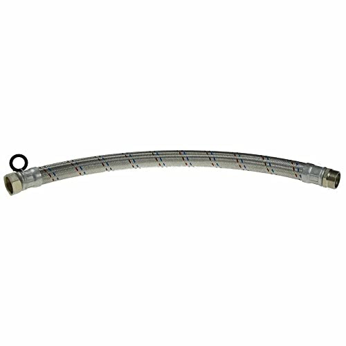 Panzerschlauch 1 Zoll Flexschlauch 30-100cm Hauswasserwerk Längenwahl DN25 Bogen Gerade (100cm Gerade)