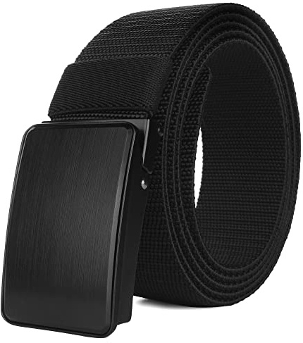 Awlyfm Männer Elastischer Stoffgürtel 120-180cm Gürtel Herrengürtel Arbeitsgürtel Schwarz
