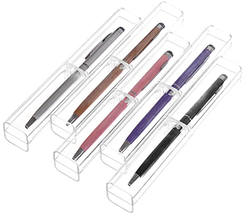 AMJKEJI 15 Pcs Pen Gift Boxes Empty Plastic Pencil Case Transparent Ballpoint Storage Box, Single Pen Display Case Gift for Father's Day, Graduation, Birthday, Christmas