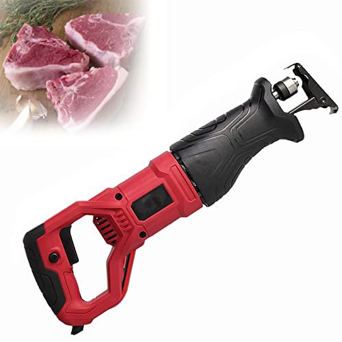 SHENGSHIYU Scie Sabre sans Fil 220 V, Scie Sabre à Piles, Scie Alternative électrique sans Fil, Vitesse Réglable 800-3000 TR/Min, Idéale Couper Le Bois Et Métal,Red-1300W