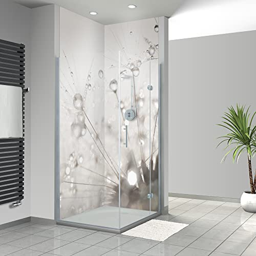 WANDFREUDE individuelle Duschrückwand Aluverbundplatte auf Maß (2 Stück - Morgentau - Premium Matt Lack) – Dusche Wandverkleidung Duschwandverkleidung Duschrückwände