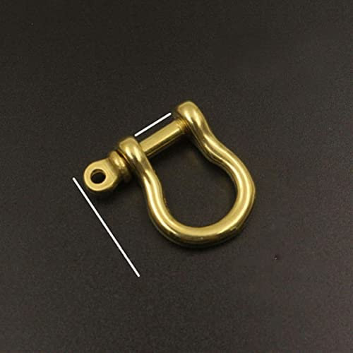 Karabiner aus massivem Messing, D-Bogen, Schäkel, Schlüsselanhänger, Schlüsselanhänger, Haken, Schraubverbindung, Verbindungsschnalle, 10 mm