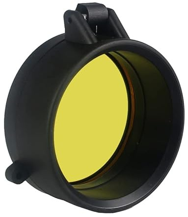 XIBIO 1pc 30-69 Millimetri Trasparente Portata del Fucile Copriobiettivo Flip Up Rapido Primavera Tappo di Protezione Giallo Obiettivo Lente Coperchio for La Caccia RL37-0073 (Color : 50mm)