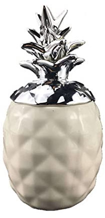 Bol à soupe, bol à riz, bol à déjeuner, bocal à bonbons en forme d'ananas doré/argenté, sucrier en céramique blanc/noir décoratif avec couvercle, boîte d'assaisonnement colorée-noir et or-A ( Color :