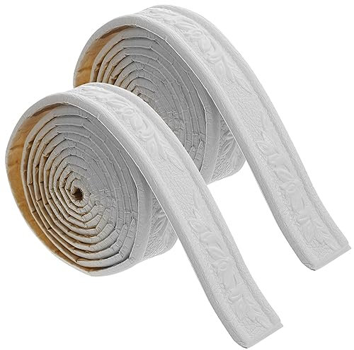 ULTECHNOVO 2 Pièces Bordure De Papier Peint Peler Et Garniture De Moulure Murale Bordure Murale 3D Auto-Adhésive Mousse Plinthe Flexible Moulure Plafond Garniture Pour Miroir