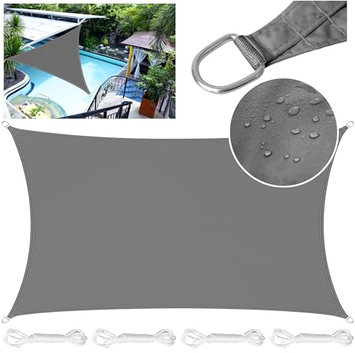 LEcylankEr Sonnensegel Balkon Dreieckig Rechteckig Wasserdicht | Sonnensegel Wasserdicht Sonnensegel UV Schutz Segeltuch Wasserdicht mit Befestigungsseil für Garten Terrasse