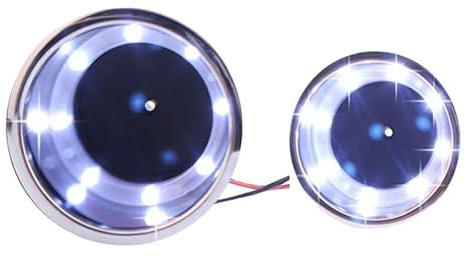JT-HLM Getränkehalter aus Edelstahl, blaue LED, eingebaut für Boot, LKW, 2 Stück