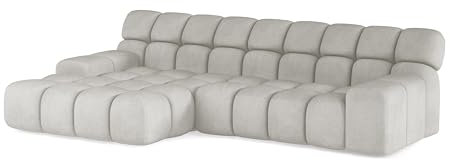 DomoHome - Campile Big Ecksofa mit Schlaffunktion 288 cm Breit Sofa, modern Couch, Eckcouch, Wohnzimmer Möbel, Elektrisch ausfahrbarer Sitz, Sofa L Form (Links, Eden 1)