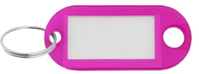 CombiCraft Schlüsseletiketten 48x22mm Aktionsmodell, rosa, 100 Stück, Etiketten für Schlüssel mit Papier zum Personalisieren, beschreibbar mit Stift, Bleistift oder Stift