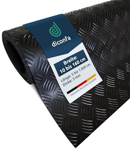 diconfa Gummimatte Hammerschlagmatte 3mm STARK, 1,4m BREIT, 2m LANG | Riffelblechmatte NACH Maß - BREITE 0,1 bis 1,6m - LÄNGE 0,1 bis 10m - Gummibodenmatte GERUCHSARM antirutschmatte UV-stabil