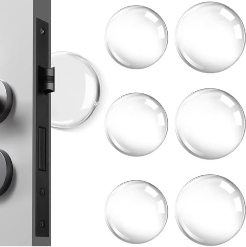 AFCJLTO 6 Pezzi Fermaporta Maniglia a Muro,40x8mm/50 * 8mm gommini trasparenti adesivi silicone,Fermaporta Paraurti da Parete, per cassetti porte finestre pareti ante(2 dimensioni)