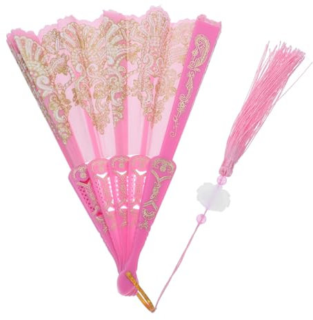 Garneck Handlicher Chinesischer Fächer Dekorativer Faltbarer Handfächer Mit Stickerei Eleganter Handfächer Zum Tanzen Party-requisite