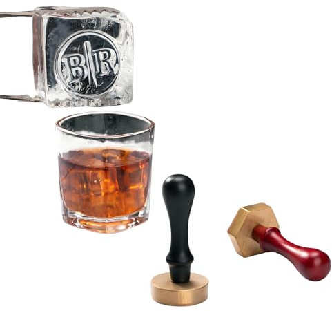 ROSEEKA Sello de hielo personalizado para cócteles – Sello de marca de cubo de hielo con tu diseño o logotipo, perfecto para whisky Mojito, accesorios únicos de cóctel y herramientas de bar (1 pulgada