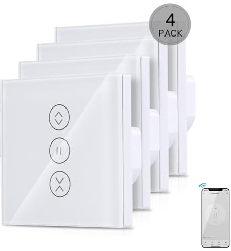 Nicoone Interruttore Wi-Fi per tapparelle, 4 pezzi, interruttore intelligente per tapparelle, compatibile con Alexa Echo e Google Assistant