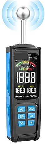 EDEDE Testeur Humidité, Humidimètre Bois détecteur d'humidité Fonction d'alarme testeur d'humidité hygromètre sphérique sans Contact détection d'humidité pour Mur Maçonnerie Bois Dur/Tendre(WM710A)