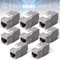 Leikurvo 8 moduli Keystone RJ45 CAT7 Keystone Jack schermati fino a 10 Gbps, modulo di rete CAT7 Keystone senza attrezzi, schermatura STP RJ45 femmina CAT7 Jack, alloggiamento in metallo, modulo