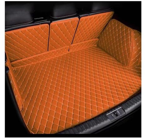 NYSQOFMB Voiture Coffre Tapis pour VW pour Tiguan 2009-2021 Tapis Coffre Voiture en Cuir Tapis Sol Coffre Arrière Tapis Plateau Tapis de Coffre Auto(Brown 3D)