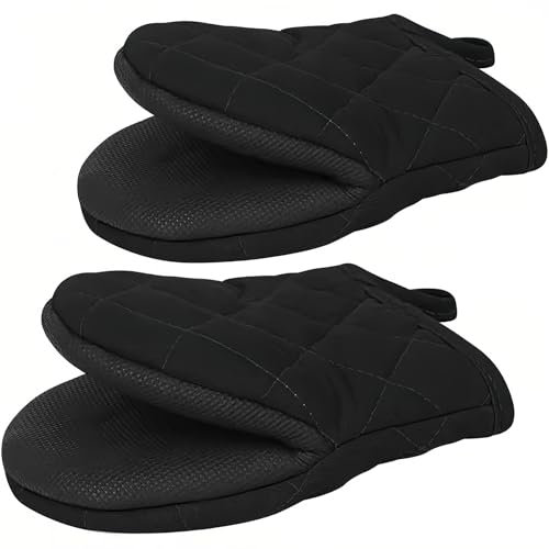 MUNSKT 2 Pair Oven Gloves, Oven Gloves Heat Resistant, Protect Your Hands Against High Temperatures Thick and Durable, Suitable for Kitchen Cooking and Baking Oven Mitts
