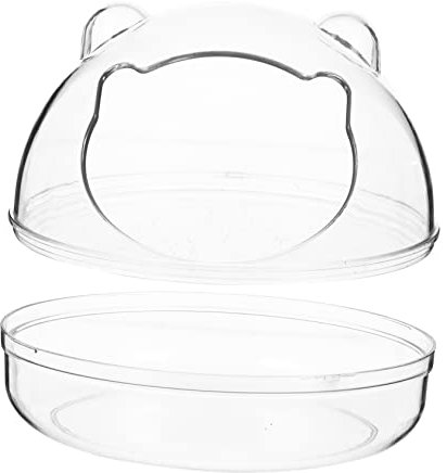 HANABASS Bain Transparent pour Hamsters Et Rats Bassin De Bain pour Petits Animaux Toilettes pour Cochons Et Chinchillas Facile à Utiliser Nettoyer