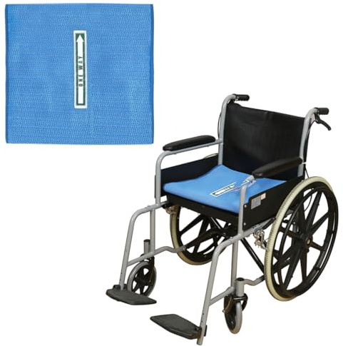 EHUCONHEEL One Way Transfer Support Seat Cushion - Non-Slip Fall Prevention Pad for Elderly/Disabled Use on Wheelchairs, Chairs, Beds, and More - 17x17 (Sky Blue, One Size Without Handle)