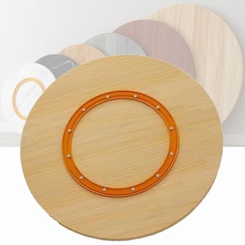 Lazy Susan Drehteller aus Massivholz, 50–101,6 cm, stabiles Serviertablett für die Küche, rundes drehbares Servierbrett, perfekt für Essen und Unterhaltung (70 cm Holzstil)