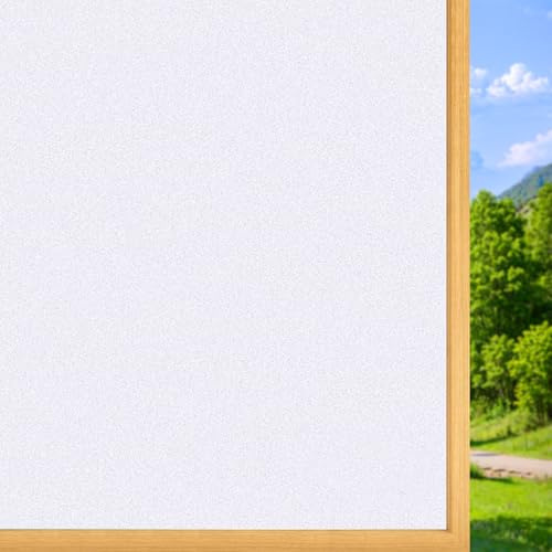 Vinilo Ventanas de Privacidad 70 x 180 cm Lamina Vinilo Ventana Estático Anti UV, Autoadhesivo Decorativo Vinilos para Ventana para Puertas Cristal Bano Cocina, Blanco Mate