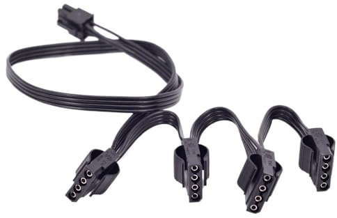 bodateng PCIe 6Pin to 3 IDE SATA Cable GPU 8Pin to 2 Port 6+2pin CPU 4+4P 24Pin for RM1000 RM850 RM750 RM650 RM550 Output Cables(6Pin to 4 IDE)