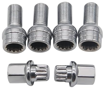 Bulloni Ruota Adattatore chiave for bullone di bloccaggio antifurto ruota auto cromato 14 mm x 1,5 8D0601139F Uso adatto per VW Golf