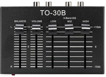 ZJchao 3 Bande EQ Phono Preamp für Turntables 12 DB Verstärkung mit ± 15 DB -Tonregelung, Aluminiumgehäuse, USB 5V -Antrieb, Ti Ne5532 Chip, Ausgeglichener Volumenbass Mid Treble für Plattenspieler