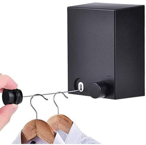 KIMHOME 1 tendedero retráctil, cuerda de secado de ropa ajustable de 4,2 m para balcón, baño, lavandería, ahorro de espacio, instalación sin taladros