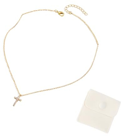 Rainway Kreuz Kette Damen, Kreuzkette Gold, Elegante Choker Halskette Gold für Frauen, Stapelbare Goldkette mit Kreuz, Personalisiertes und Trendiges Schmuck Geschenk für Damen Frauen
