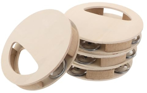 Toyvian Hochets en Bois 4pcs pour Garçon et Filles, Outil D'apprentissage Précoce Sûr pour Bébé, pour Séances de Bricolage et Éveil Sensoriel